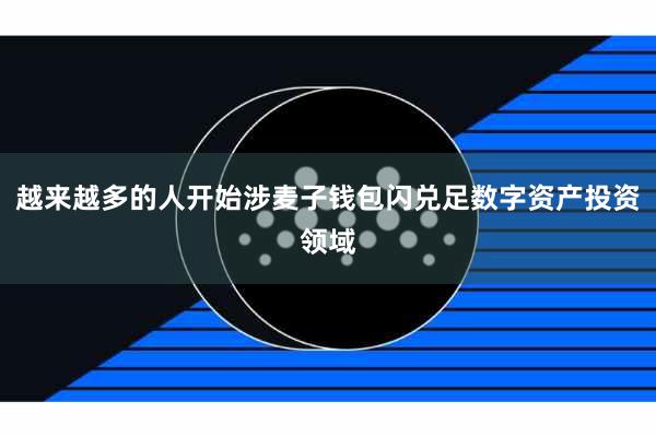 越来越多的人开始涉麦子钱包闪兑足数字资产投资领域