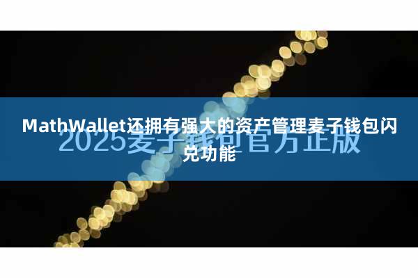 MathWallet还拥有强大的资产管理麦子钱包闪兑功能