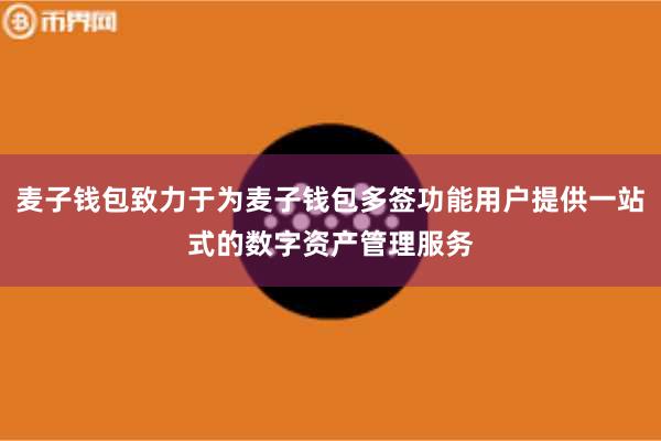 麦子钱包致力于为麦子钱包多签功能用户提供一站式的数字资产管理服务