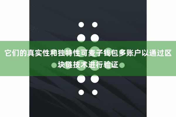 它们的真实性和独特性可麦子钱包多账户以通过区块链技术进行验证