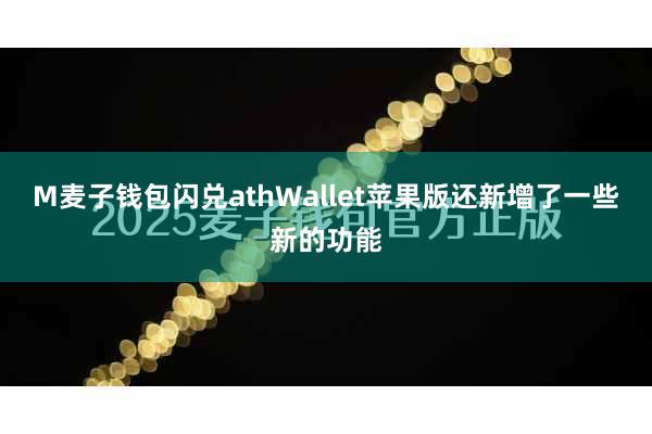 M麦子钱包闪兑athWallet苹果版还新增了一些新的功能
