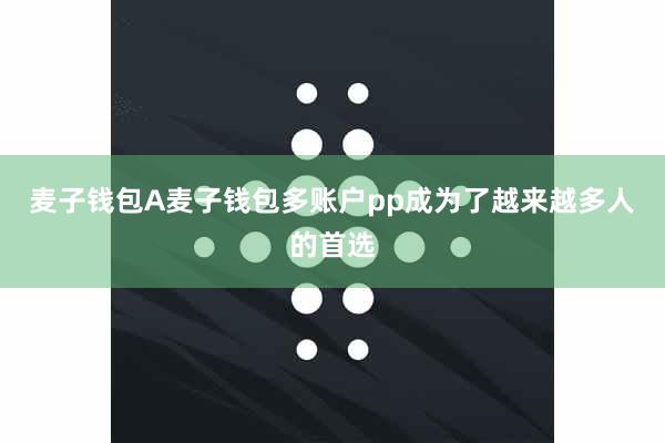 麦子钱包A麦子钱包多账户pp成为了越来越多人的首选